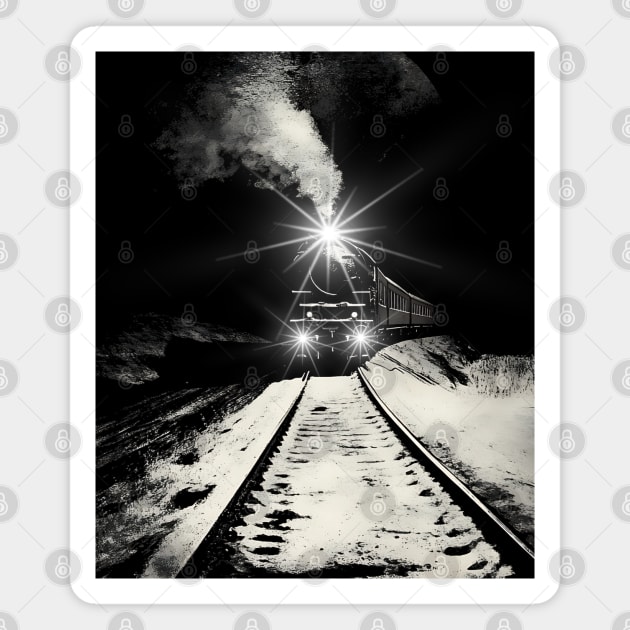 Snow Train - Nostalgia Winter Magnet by TuncGK